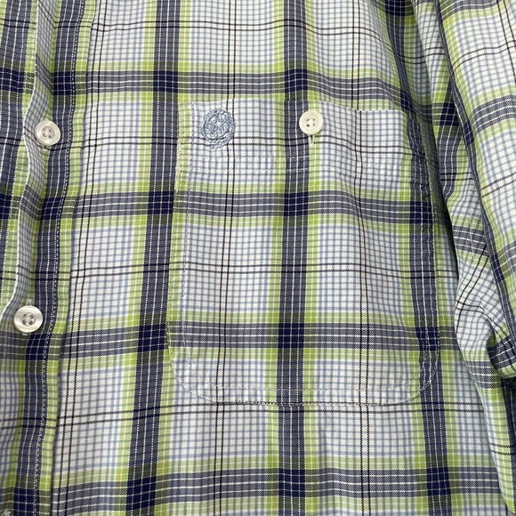 Wrangler George Strait Cowboy Cut Blue Green Plaid Mens Button Down Shirt XXL - Picture 4 of 10